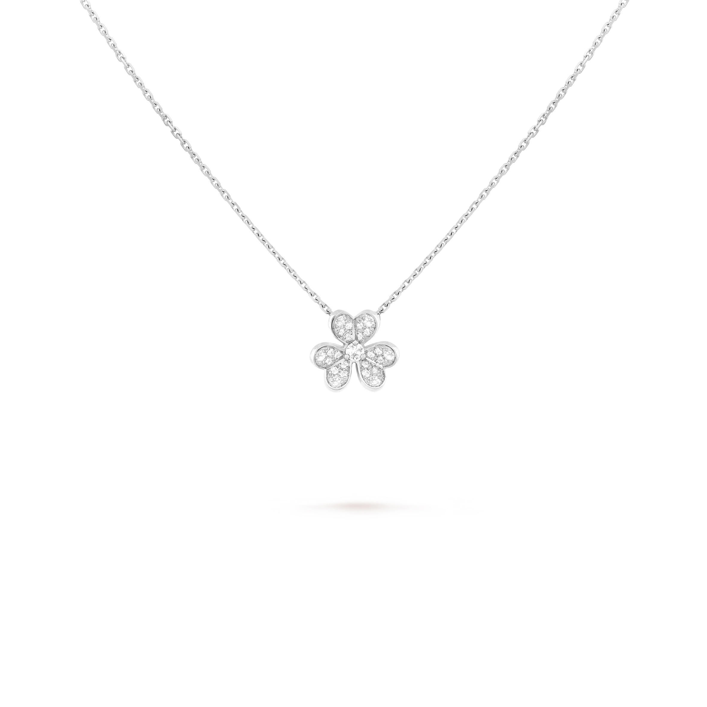 V*N CL*F arpels frivole pendant, mini model - white gold, diamond  vcarp3w300
